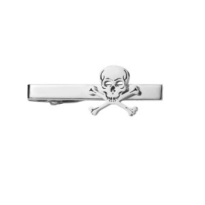 Pince à Cravate Tête de Mort - Emblème du Pirate Élégant Couleur Argent