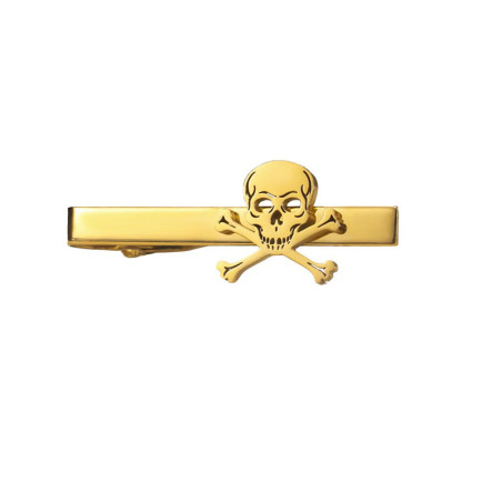 Pince à Cravate Tête de Mort - Emblème du Pirate Élégant Couleur Or