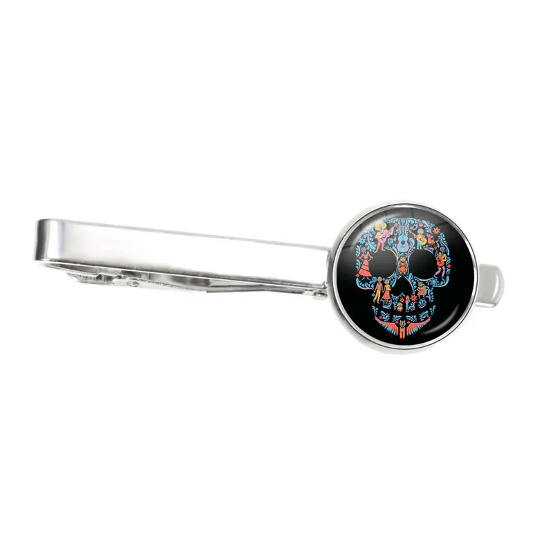 Pince à Cravate Tête de Mort Calavera Florale Modele 2