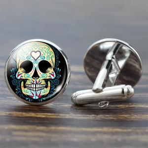 Boutons de Manchette Tête de Mort Calavera du Soleil Modele 1