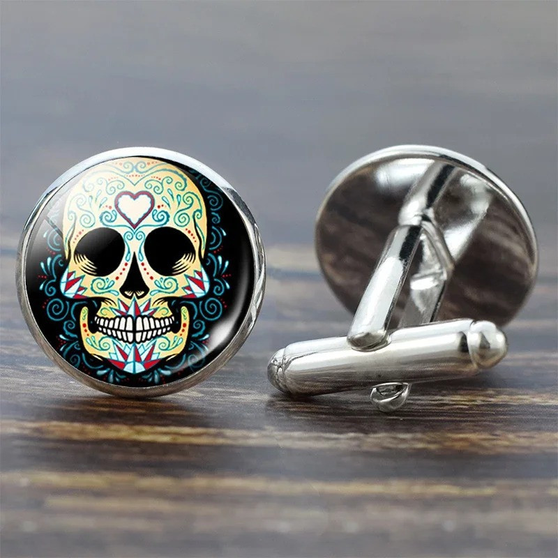 Boutons de Manchette Tête de Mort Calavera du Soleil Modele 1