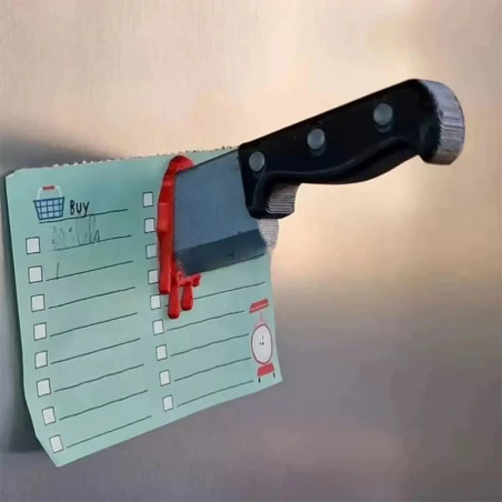 Magnifique Magnet Frigo Couteau Sanglant - “Cuisine Mortelle”