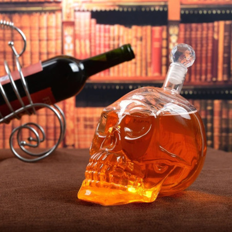 Avant Carafe à Whisky Tête de Mort - Crâne du Gentleman Noir