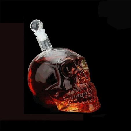Vue de face Carafe à Whisky Tête de Mort - Crâne du Maître Distillateur