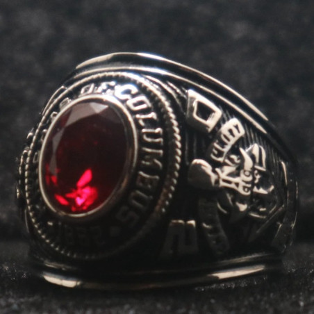 Bague Chevalière Gothique "Ordre Pourpre des Ténèbres"