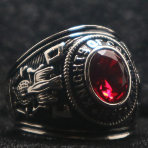 Belle Bague Chevalière Gothique Ordre Pourpre des Ténèbres