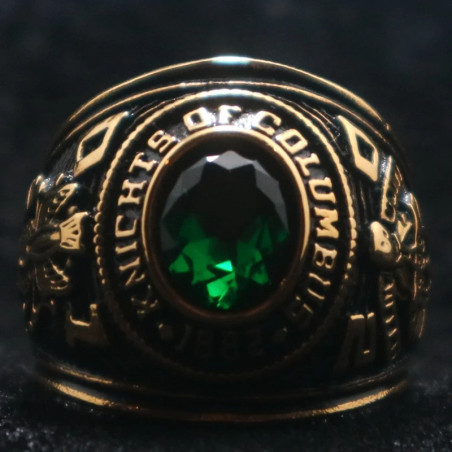 Avant Bague Chevalière Gothique "Ordre Émeraude Impérial"