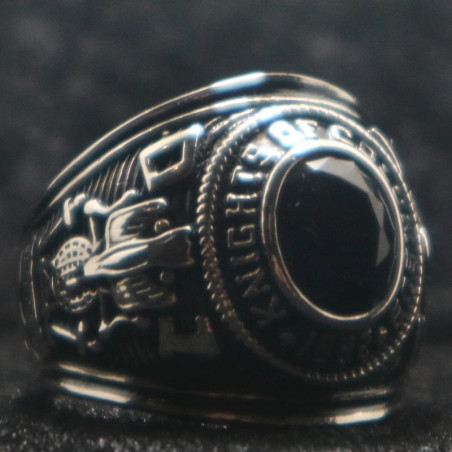 Bague Chevalière Gothique "Ordre Obsidien des Ombres"