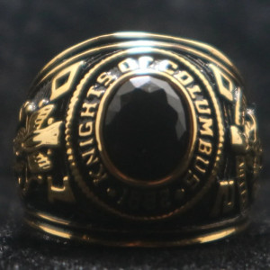 Bague Chevalière Gothique "Ordre Obsidien Impérial"