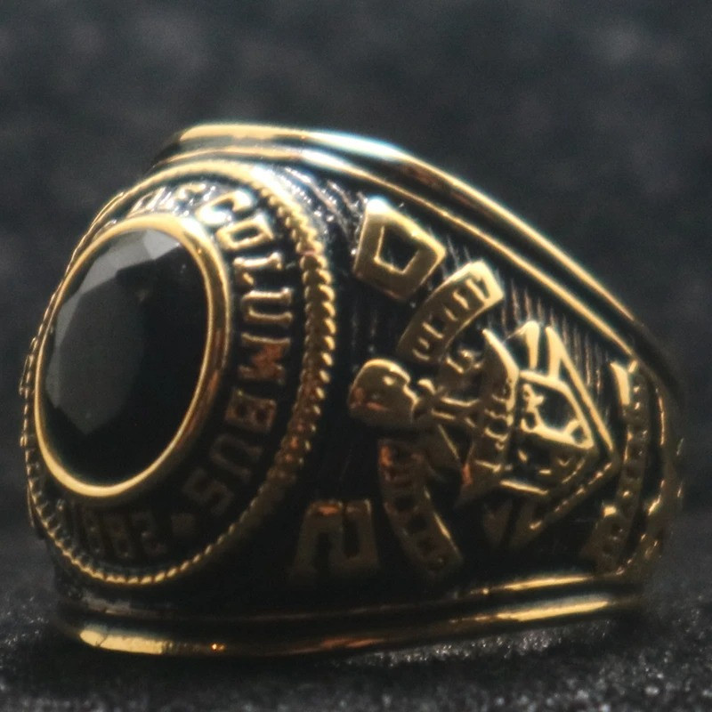Bague Chevalière Gothique "Ordre Obsidien Impérial"