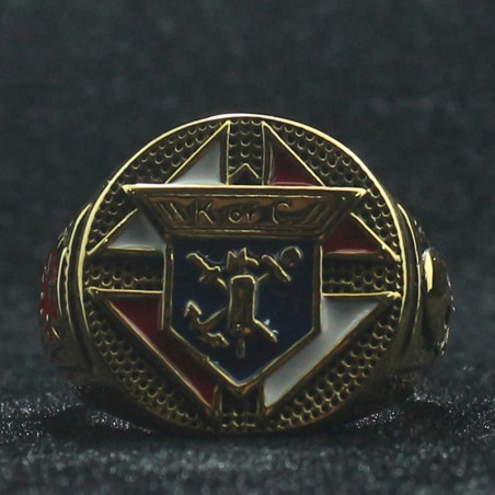 Avant Bague Chevalière Gothique "Croix du Serment Doré"