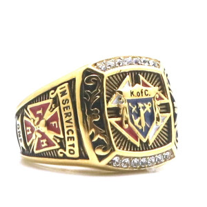 Bague Chevalière Gothique "Ordre du Serment Écarlate"