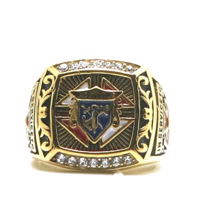 Avant Bague Chevalière Gothique "Ordre du Serment Écarlate"