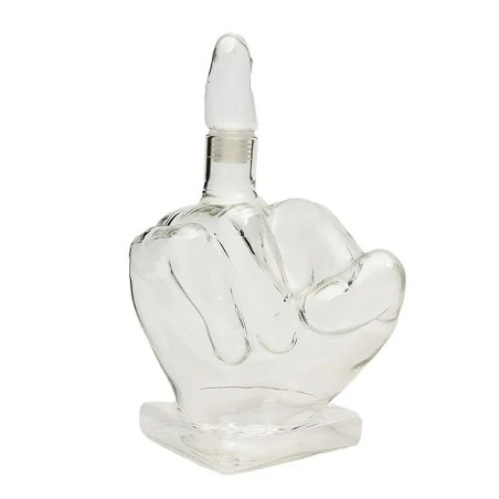 Vue complète de la Carafe à Whisky Middle Finger Edition