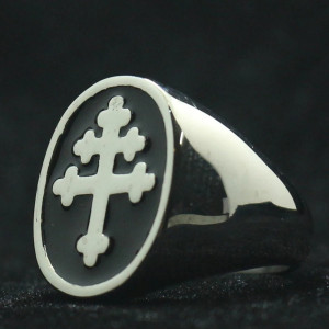 Bague Templière “Croix du Serment Sacré” Couleur Argent