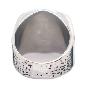 Vue Arrière  Bague Biker “Easy Rider – Crâne Doré”