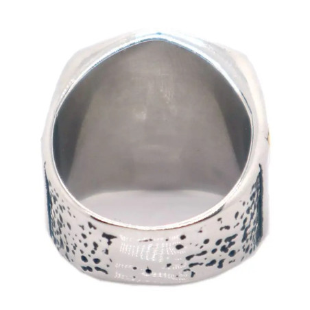 Vue Arrière  Bague Biker “Easy Rider – Crâne Doré”