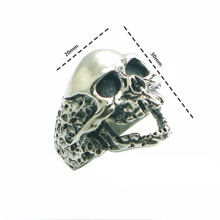 Dimensions Bague Tête de Mort "Éveil du Néant" en Argent 925