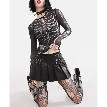 Vue complète du Article Cardigan noir coupe classique squelette