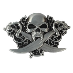 Boucle de Ceinture Tête de Mort Capitaine des Abysses