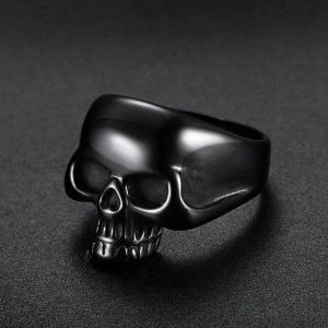 Bague Tête de Mort "Chromium Spirit" Couleur noir