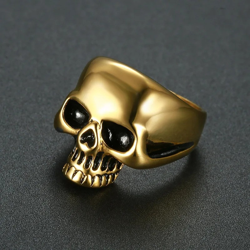 Bague Tête de Mort "Chromium Spirit" Couleur Or