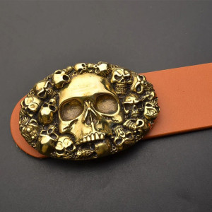 Avant Boucle de Ceinture Tête de Mort "Trésor du Néant"