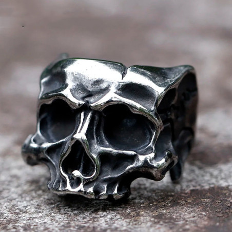 Avant Bague Tête de Mort "Os du Néant"