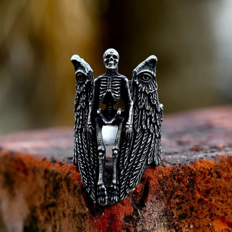 Bague Tête de Mort "Ange Déchu du Jugement"