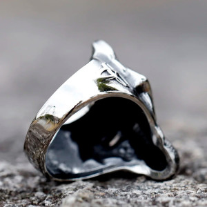 Bague Loup Nordique "Gardien des Runes"