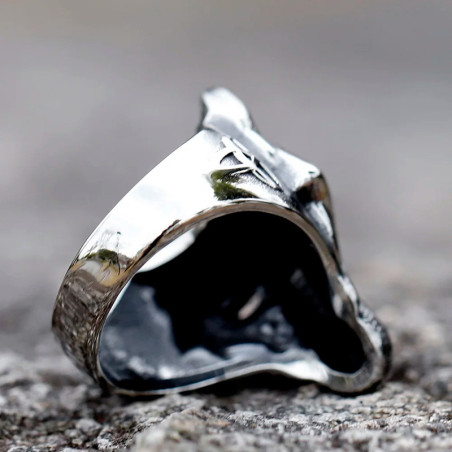 Bague Loup Nordique "Gardien des Runes"