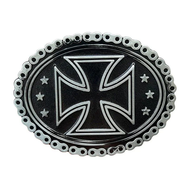 Boucle de Ceinture Biker Croix de Fer Couleur noir