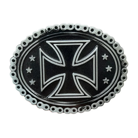 Boucle de Ceinture Biker Croix de Fer Couleur noir