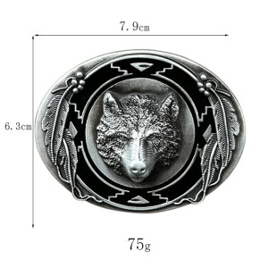 Dimensions Boucle de Ceinture Loup - Esprit du Guerrier