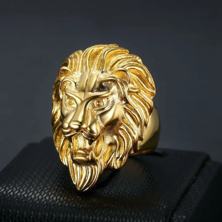 Bague Lion "Rugissement Royal" Couleur or
