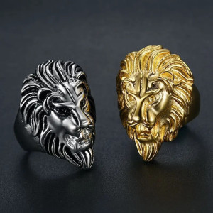 Bague Lion "Rugissement Royal" - 2  couleurs au choix !