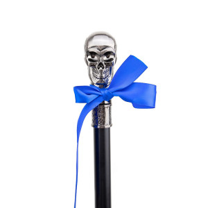 Canne Tête de Mort Crâne d’Argent du Gentleman Maudit