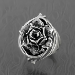 Avant Bague Rose Rock N Goth "Épine du Silence"