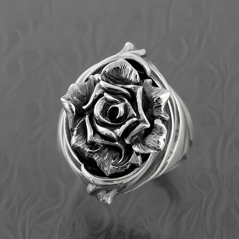 Avant Bague Rose Rock N Goth "Épine du Silence"