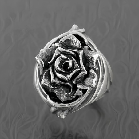 Avant Bague Rose Rock N Goth "Épine du Silence"