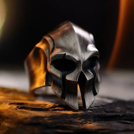 Avant Bague Tête de Mort "Masque du Guerrier Perdu"