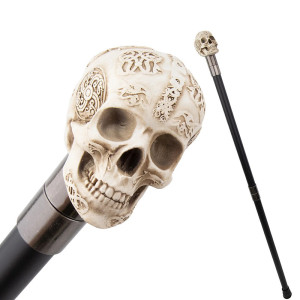 Canne Tête de Mort Crâne Celtique des Anciens Rites