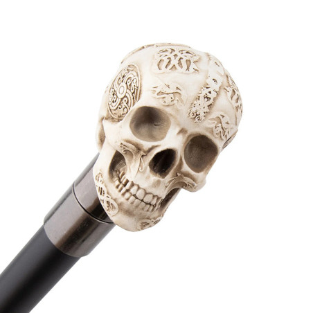 Canne Tête de Mort Crâne Celtique des Anciens Rites