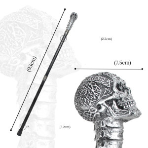 Dimensions Canne Tête de Mort Colonne Vertébrale du Nécromancien