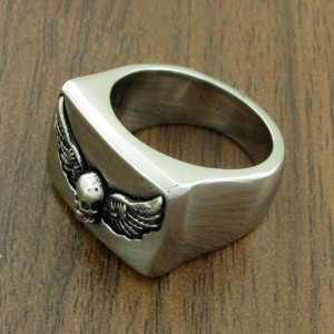 Avant Bague Tête de Mort "Ailes du Jugement"