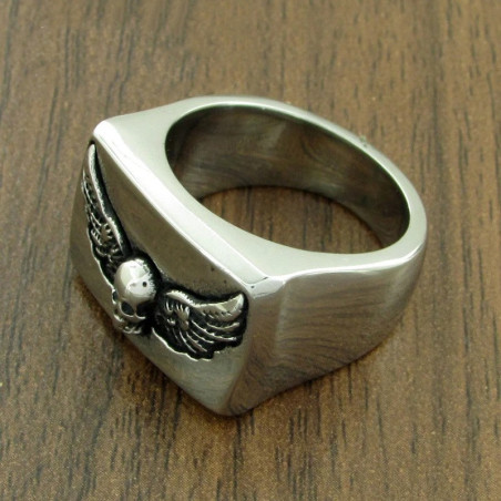 Avant Bague Tête de Mort "Ailes du Jugement"