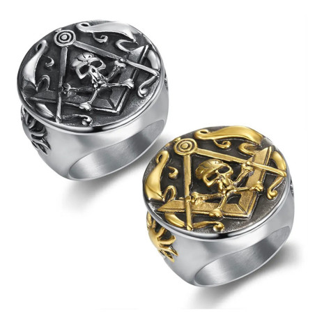 Bague Tête de Mort "Sceau du Temple Oublié" - 2 couleurs au choix !