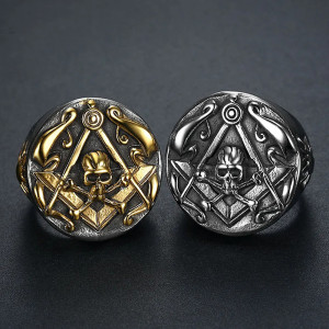 Bague Tête de Mort "Sceau du Temple Oublié" - 2 couleurs au choix !