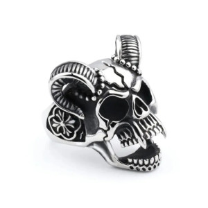 Bague Tête de Mort Démon du Néant - Acier Inoxydable Gothique