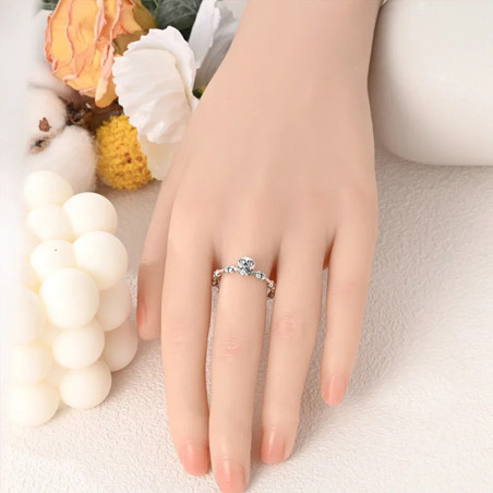 Vue Portée Bague Tête de Mort "Os du Destin" - Argent 925